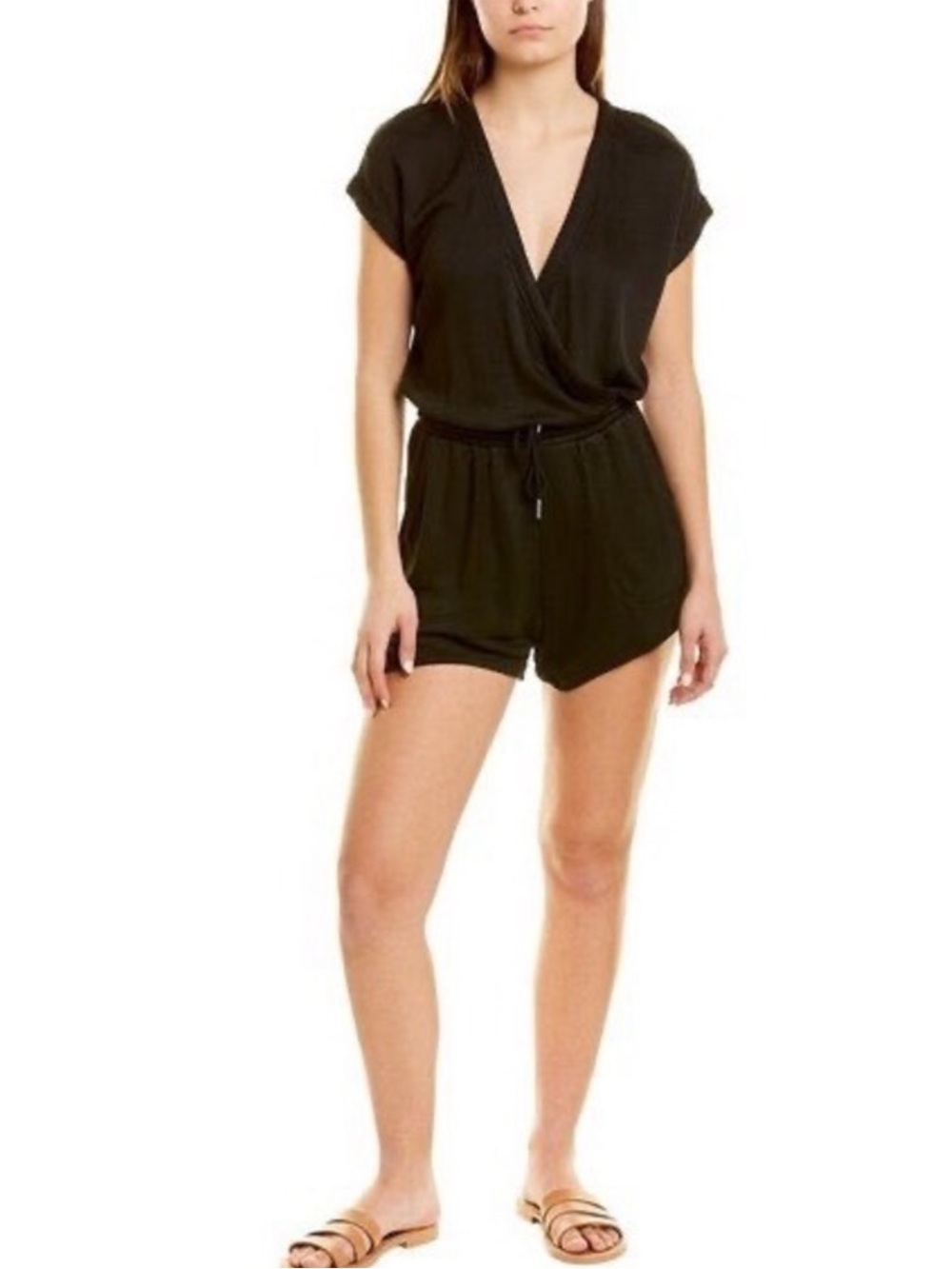 L*Space Great Escape Romper black Beach coverup casual size small